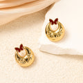 Butterfly Open Crescent Gold Tone Stud Earrings in Four Colors view 2