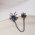 Silver and Black Spider Web Chain Ear Cuff Earrings view 2