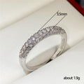 Three Row Pave Clear CZ Band Ring Silver Tone Sizes 6 to 10 view 5