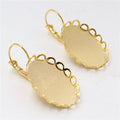 Oval Scalloped Bezel French Hook Earrings in Nine Finishes view 3