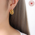 Interlocking Knot Stud Earrings with Rhinestone Accents view 3