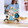 Jeweled Scooter Rabbit Keychains in Three Colors with Three Loop Styles view 8