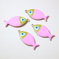 Colorful Enamel Fish Charms in Twelve Color Options view 6