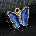 Enamel Alloy Rhinestone Butterfly Charm Pendant Seven Colors view 2