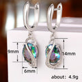 Silver Mystic Rainbow Oval Twist Leverback Earrings view 5
