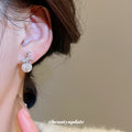 Silver Tone Crystal Bow and Cream Pearl Drop Stud Earrings view 3