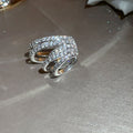 Layered Crystal Band Single Ear Cuff in Two Metal Tones view 7