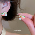 Pink Strawberry Stud Earrings In Three Crystal And Enamel Styles view 4