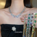 Crystal Enamel Teardrop Earrings Statement Necklaces view 2