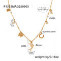 Zircon Dolphin Multi Charm Necklace Heart Clover Horseshoe Infinity view 7