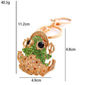 Rhinestone Money Frog Keychain Gold Tone Coin Motif Charm view 3