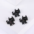 Three Color Cat Brooch Set with Flower and Glasses Details view 2