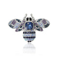 Rhinestone Crystal Bee Brooch Pink Brown Green Blue view 1