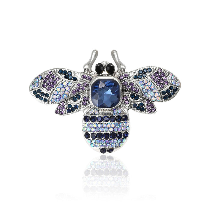 Rhinestone Crystal Bee Brooch Pink Brown Green Blue