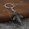 Metal Fighter Jet Keychain in Three Antique Color Finishes view 2