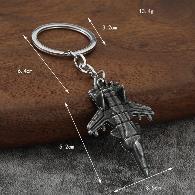 Metal Fighter Jet Keychain Aviation Souvenir Gift Pendant