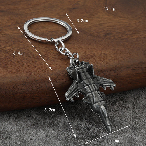 Metal Fighter Jet Keychain Aviation Souvenir Gift Pendant