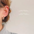 Silver Polished Irregular Thick Half Hoop Stud Earrings view 2