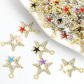 Crystal Open Star Charms in Six Enamel Colors and Two Metal Tones view 1