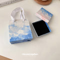 Blue Cloud Print Jewelry Bag And Square Jewelry Box view 3