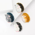 Enamel Hedgehog Brooch in Four Spiky Colorways for Jackets and Scarves view 1