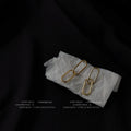 Gold-Tone Double Oval Link Paperclip Drop Earrings view 3