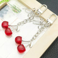 Bow and Cherry Enamel Clasp Keychains in 4 Bright Colors view 2