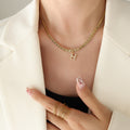 Gold Rope Chain Crystal Initial Letter Pendant Necklace view 7