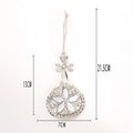 Silver Rhinestone Cross Bell Teardrop Metal Tree Ornaments view 2