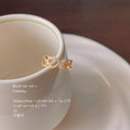 Gold Open Adjustable Linked Multi Heart CZ Band Ring view 4