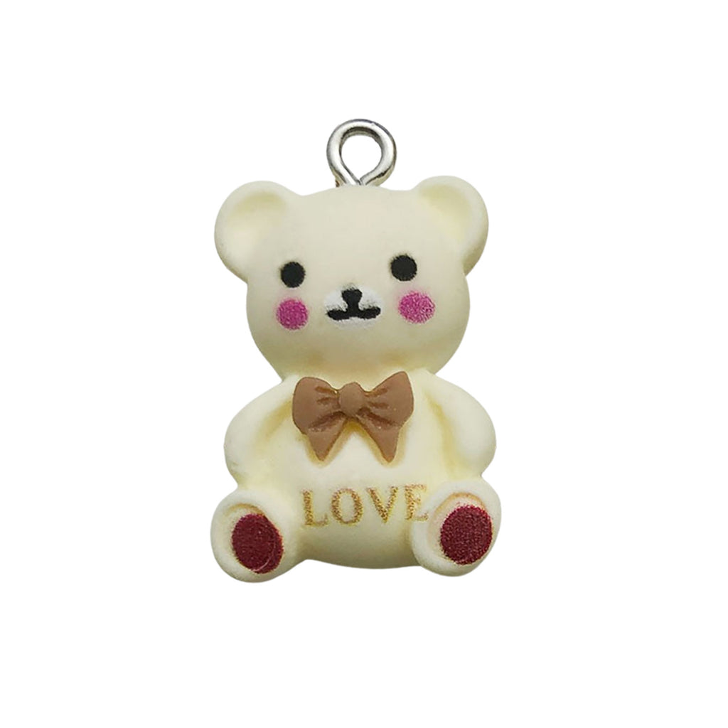Resin Cartoon Bow Bear Butterfly Charm Pendant for DIY Cream Glue Earrings Bracelet Keychain