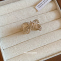 Rose Gold Filigree Butterfly Open Ring Clear Crystals view 4