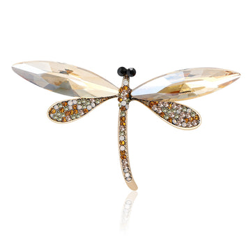 Crystal Wing Dragonfly Brooch Blue Champagne Green Styles