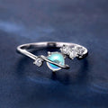 Opalescent Planet And Star Cluster Slim Ring In Silver Tone view 3