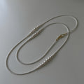 Long Graduated White Pearl Strand Necklace Gold Clasp view 4