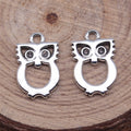 Openwork Owl Pendant Charm in Antique Silver and Metal Metal view 2