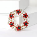 Round Leaf and Crystal Wreath Brooch in Four Mixed Palettes view 5
