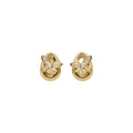 Sculpted Bow and Flower Stud Earrings in Two Metal Tones view 5