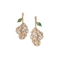 Crystal Leaf Drop Earrings in Silver and Gold for Everyday Styling view 5