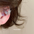 Crystal Heart and Wrap Ear Clips in Four Styles Statement Jewelry view 3