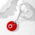 Silver Tone Round Glass Evil Eye Split Ring Keychains in Seven Colors view 8