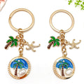 Six Palm Tree Starfish Ocean Metal Keychain Designs view 1