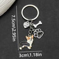 Five-Style Cartoon Dog Paw Bone and Heart Enamel Keychain Collection view 8