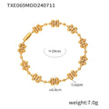 Gold Bead Cluster Necklace And Bracelet Copper Metal Set view 6