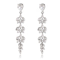 Blue Silver Tone Wheat Crystal Four Designs Metal Dangle Earrings view 6