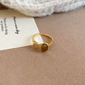 Oval Brown Stone Open Rings Gold Or Silver Three Styles view 7