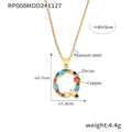 Multicolor Zircon Letter Pendant Necklace On Gold Tone Chain view 9
