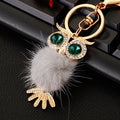 Jeweled Owl Plush Pom Pom Keychains and Braided Wrist Loops in Eleven Options view 11