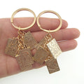 Gold Tone Mini Tarot Card Cluster Split Ring Keychain view 3