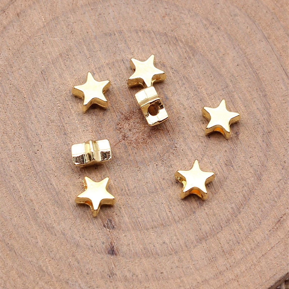5.6x5.6x3.2mm 0.25g Multicolor Zinc Alloy Star Spacer Beads with Small Hole for Bracelet Necklace DIY